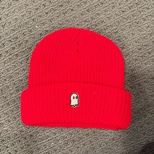LONELY GHOST Ghost Beanie in Red
